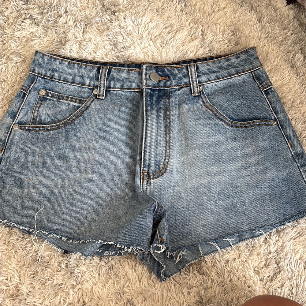 Beginning Boutique Blue Jean Shorts High-Waisted Distressed